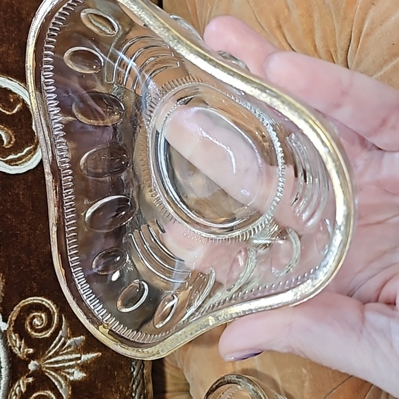 2 vintage Jeannette glass candy /Trinket Dish, glass, gold gilded - Picture 9 of 11